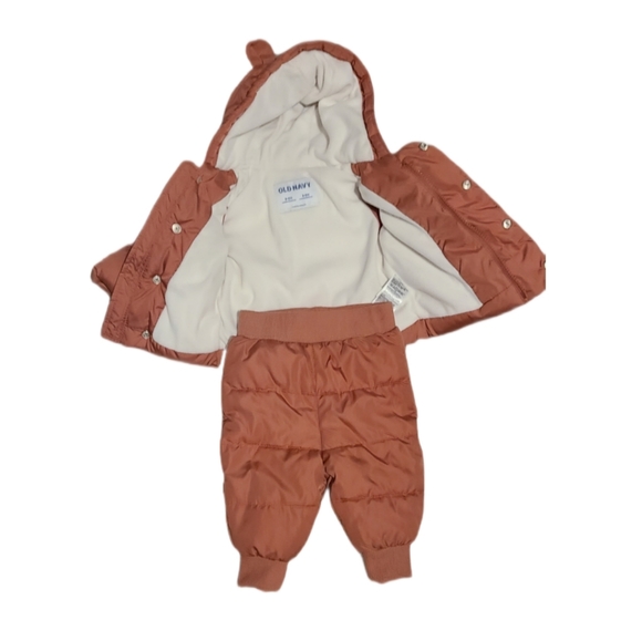 Old Navy Babies Matching 2 Piece Snowsuit Set 3-6m EUC - Picture 2 of 4